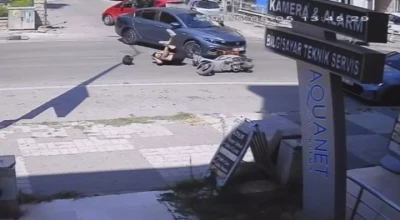 Edirne’de trafik kazası kamerada
