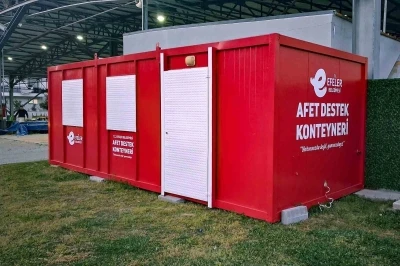Efeler Belediyesi&rsquo;nden afet konteyneri desteği
