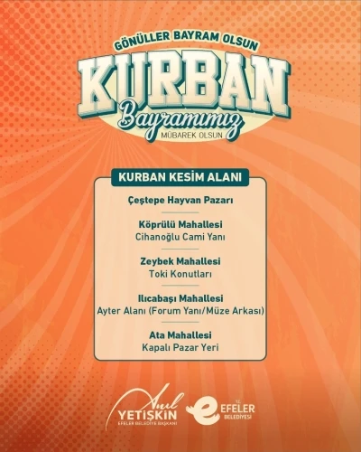 Efeler&rsquo;de kurban kesim noktaları belirlendi
