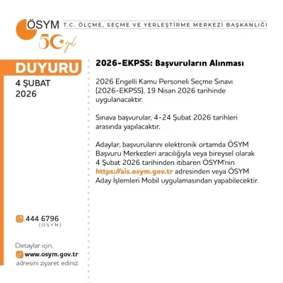 EKPSS 19 Nisan&rsquo;da yapılacak

