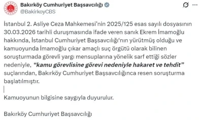 Ekrem İmamoğlu, hakkında "hakaret ve tehdit" su&ccedil;larından soruşturma başlatıldı
