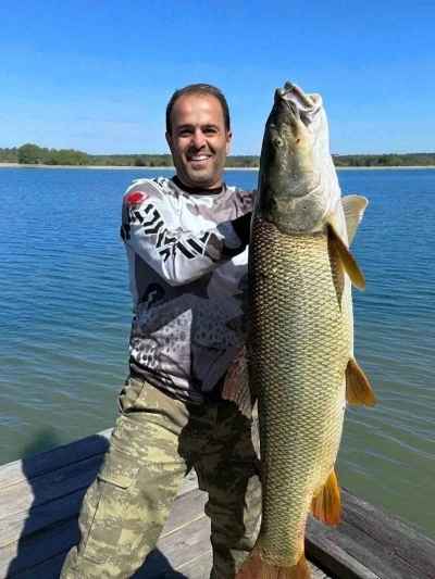 Elazığ’da 34 kiloluk dev turna yakalandı
