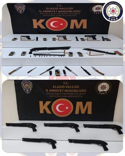 Elazığ&rsquo;da 9 adet ruhsatsız silah ele ge&ccedil;irildi
