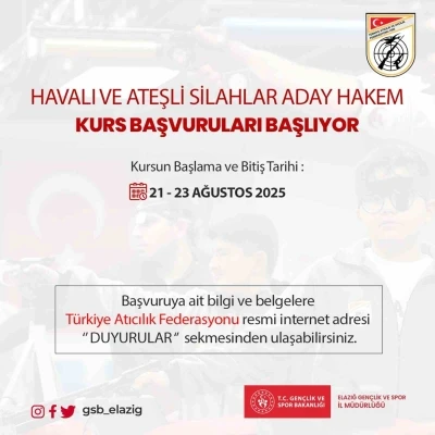 Elazığ’da aday hakem kursu düzenlenecek
