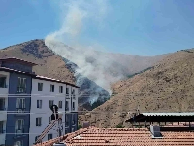 Elazığ&rsquo;da dağlık alanda yangın
