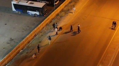 Elazığ’da iki grubun kavgası dron ile görüntülendi
