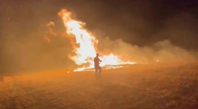 Elazığ’da korkutan arazi yangını
