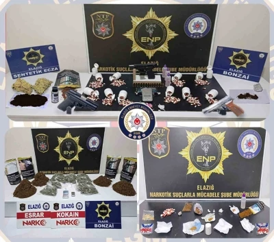 Elazığ&rsquo;da uyuşturucu operasyonu: 19 tutuklama
