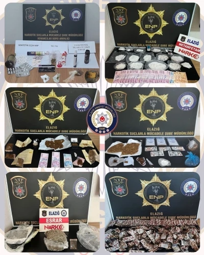 Elazığ’da uyuşturucuya geçit yok: 16 tutuklama
