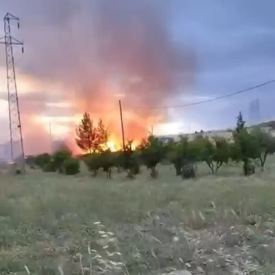 Elektrik direğinden &ccedil;ıktığı iddia edilen yangın buğday tarlasını k&uuml;le &ccedil;evirdi
