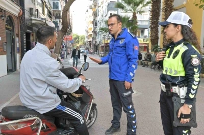 Emniyet ve zabıtadan ortak yaya yolu denetimi
