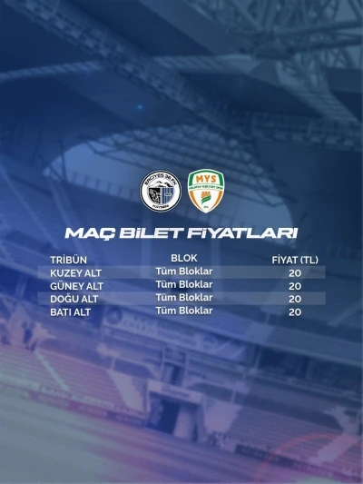 Erciyes 38 FSK-Malatya Yeşilyurtspor ma&ccedil; bileti 20 TL
