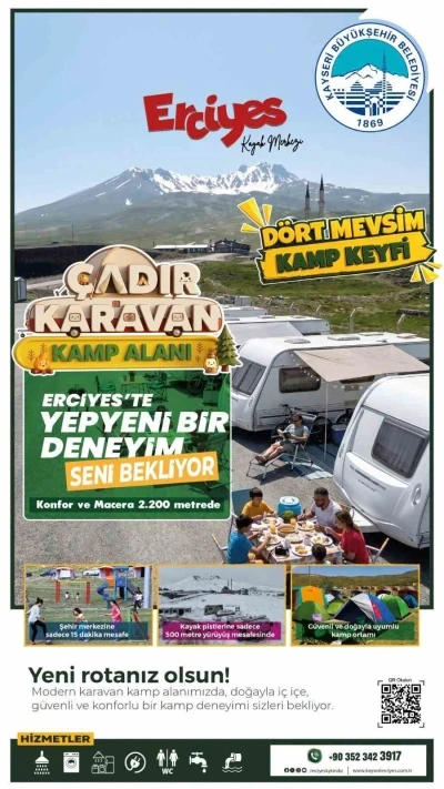 Erciyes &Ccedil;adır Karavan Kamp Alanı misafirlerini bekliyor
