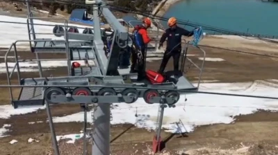 Ergan Dağı&rsquo;nda teleferik kurtarma tatbikatı
