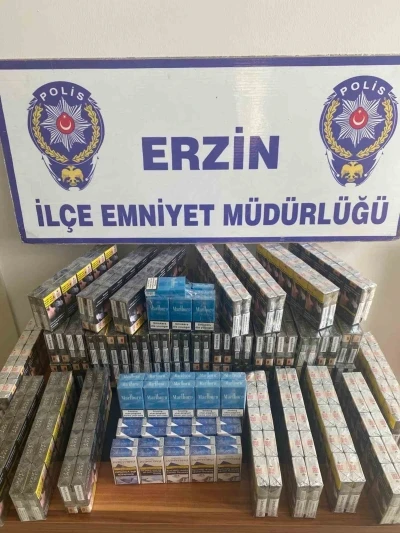 Erzin&rsquo;de ara&ccedil;tan 510 paket g&uuml;mr&uuml;k ka&ccedil;ağı sigara &ccedil;ıktı
