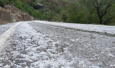 Erzincan&rsquo;da dolu yağışı etkili oldu
