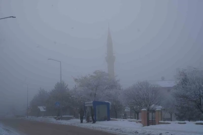 Erzurum&rsquo;da sis ulaşımı aksattı
