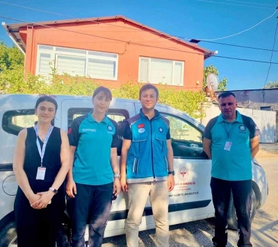 Ezine’de çıkan orman yangının ardından sağlık taraması yapıldı
