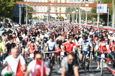Filistin’e destek için pedal çevirdiler
