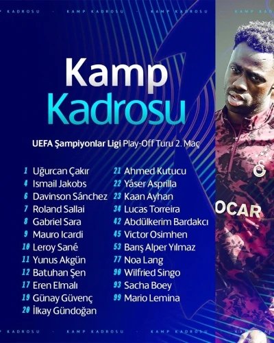 Galatasaray&rsquo;ın Juventus ma&ccedil;ı kadrosu belli oldu
