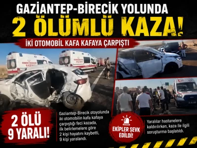Gaziantep-Birecik Yolunda Feci Kaza: 2 &Ouml;l&uuml;, 9 Yaralı