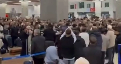 Gaziantep Havalimanı&rsquo;ndan kavga ve gerginlik