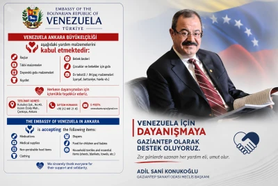 Gaziantep Sanayi Odası Meclis Başkanı Adil Sani Konukoğlu: &ldquo;Venezuela İ&ccedil;in Dayanışmaya Gaziantep Olarak Destek Oluyoruz&rdquo;