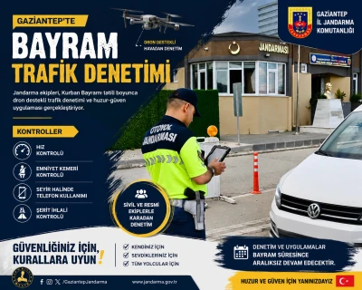 Gaziantep&rsquo;te Bayram Trafik Denetimi