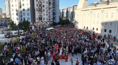 Gaziantep’te binlerce kişi Filistin’e destek yürüyüşüne katıldı
