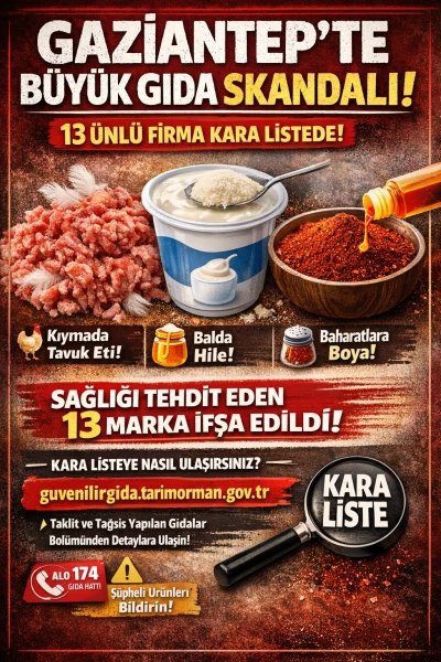 Gaziantep&rsquo;te b&uuml;y&uuml;k gıda skandalı: 13 &uuml;nl&uuml; firma kara listede