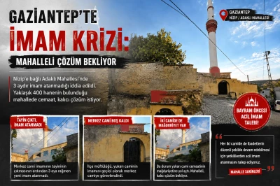 Gaziantep&rsquo;te İmam Krizi: Mahalleli &Ccedil;&ouml;z&uuml;m Bekliyor