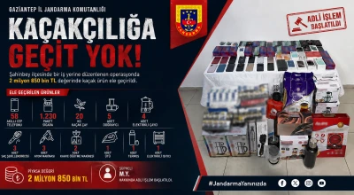 Gaziantep&rsquo;te Ka&ccedil;ak&ccedil;ılık Operasyonu: 2 Milyon 850 Bin TL&rsquo;lik Ka&ccedil;ak &Uuml;r&uuml;n Ele Ge&ccedil;irildi