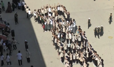 Gaziantep’te öğrencilerden Gazze’ye koreografili destek