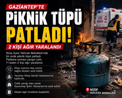 Gaziantep&rsquo;te Piknik T&uuml;p&uuml; Faciası: 2 Kişi Ağır Yaralandı