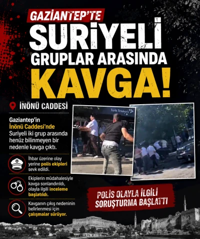 Gaziantep&rsquo;te Suriyeli Gruplar Arasında Kavga