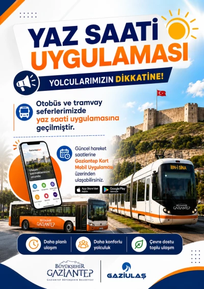 Gaziantep&rsquo;te Toplu Taşımada Yaz Tarifesi Başladı
