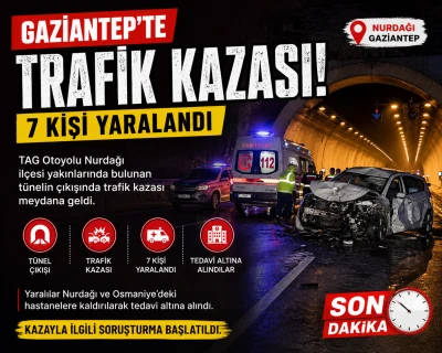 Gaziantep&rsquo;te Trafik Kazası: 7 Yaralı