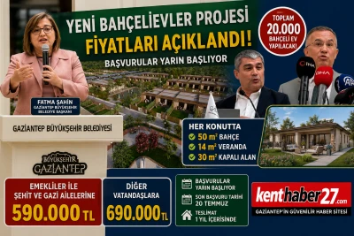 Gaziantep&rsquo;te Yeni Bah&ccedil;elievler Projesi&rsquo;nde Fiyatlar Belli Oldu! Başvurular Yarın Başlıyor