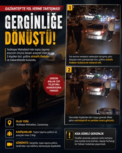 Gaziantep&rsquo;te Yol Verme Tartışması Gerginliğe D&ouml;n&uuml;şt&uuml;