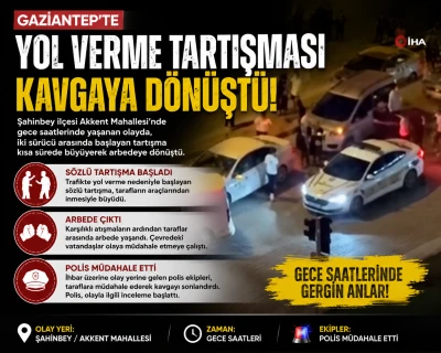 Gaziantep&rsquo;te Yol Verme Tartışması Kavgaya D&ouml;n&uuml;şt&uuml;