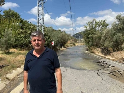 Gazipaşa’da DSİ’ye ait su borusu patladı, yol kullanılamaz hale geldi

