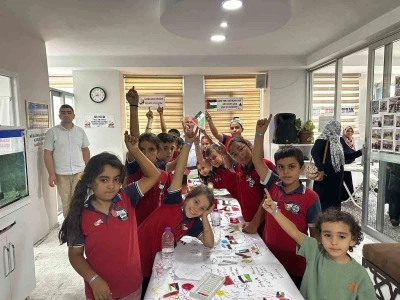 Gazipaşa’da Filistinli çocuklar için resim etkinliği düzenlendi
