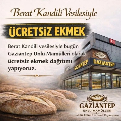 Gelenek Yaşatılıyor: Berat Kandili&rsquo;nde &Uuml;cretsiz Ekmek Dağıtımı