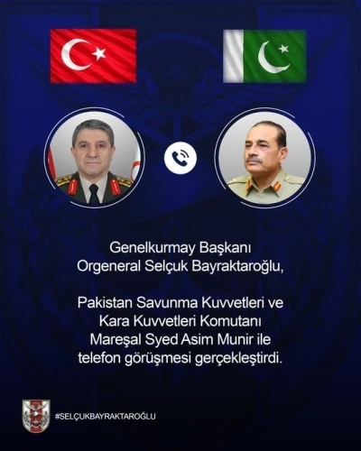 Genelkurmay Başkanı Orgeneral Bayraktaroğlu Pakistan Savunma Kuvvetleri ve Kara Kuvvetleri Komutanı Mareşal Munir ile g&ouml;r&uuml;şt&uuml;
