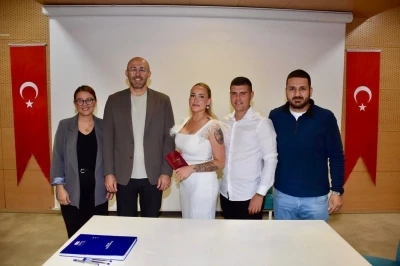 Germencik&rsquo;te bir yılda 310 &ccedil;ift mutluluğa &lsquo;evet&rsquo; dedi
