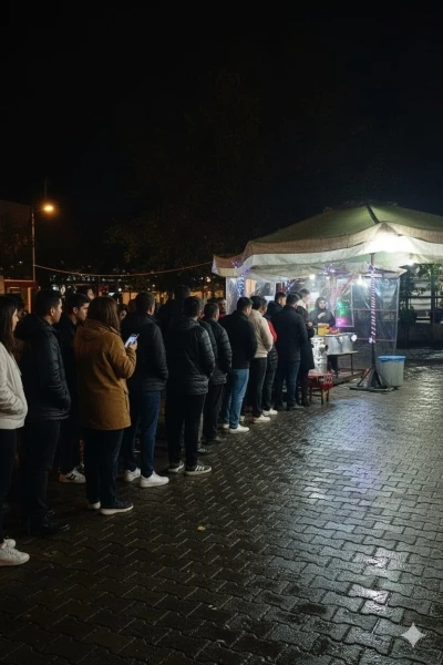 Glikoz şurubu kullanmadan halka tatlısı yapıyor, kuyruk caddelere taşıyor
