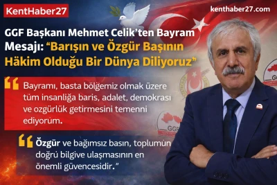 GGF Başkanı Mehmet &Ccedil;elik&rsquo;ten Bayram Mesajı: &ldquo;Barışın ve &Ouml;zg&uuml;r Basının H&acirc;kim Olduğu Bir D&uuml;nya Diliyoruz&rdquo;