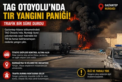 TAG Otoyolu&rsquo;nda TIR Yangını Paniği: Trafik Bir S&uuml;re Durdu