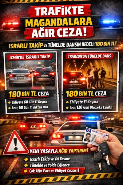 Trafikte Magandalığa Rekor Ceza: Israrlı Takip ve T&uuml;nelde Dansa 180 Bin TL