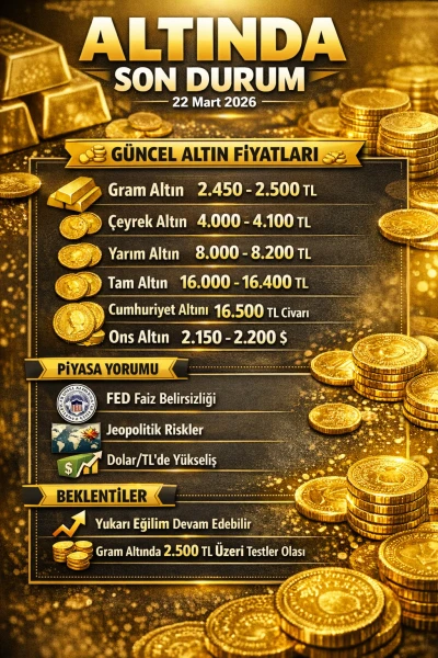ALTIN FİYATLARINDA SON DURUM (22 Mart 2026)
